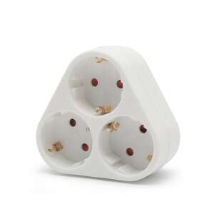 Weißer 3-fach-Steckdosenblock mit 3 geerdeten Steckdosen - Elektroinstallation