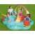 Family playing in the Bestway Disney The Little Mermaid inflatable play center with slide and sprinkler