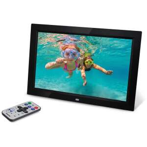 SENCOR SDF1271 12,1 hüvelykes digitális képkeret távirányítóval, két lány víz alatti fotója látható rajta - Sencor