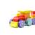 Cubika Rainbow Express wooden train toy, 15 piece stacking puzzle, close-up of the engine