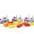 Cubika Rainbow Express wooden train toy, 15 piece stacking puzzle, disassembled parts