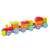 Cubika Rainbow Express wooden train toy, 15 piece stacking puzzle, assembled train
