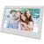 Sencor SDF742WE Digital Picture Frame displaying a happy family