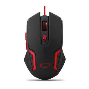 Esperanza Fighter black and red wired gaming mouse, top view - Mouse