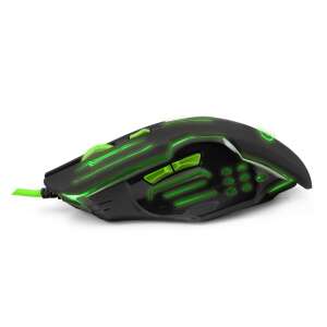 Mouse gaming Esperanza Apache MX403 cu fir, negru și verde, vedere laterală - Esperanza Mouse