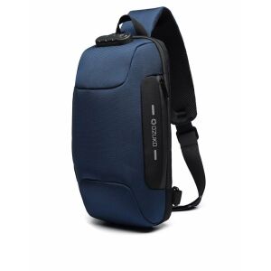 OZUKO Blue Security Sling Bag, Anti-Theft Crossbody Bag with Lock - Backpack