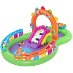 Bestway Music Land Inflatable Play Center with slide, splash pad, and piano - Bestway