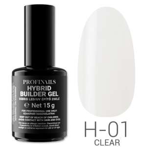 Profinails Hibrid Építő Zselé, 15g, Átlátszó, LED/UV, Körömhosszabbító Zselé - Profinails