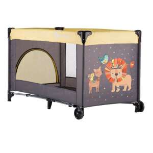 P&M Koot utazóágy, Oroszlán Sárga színben, aranyos állatmintás dizájnnal, tökéletes utazáshoz - Utazóágy és Kiegészítői