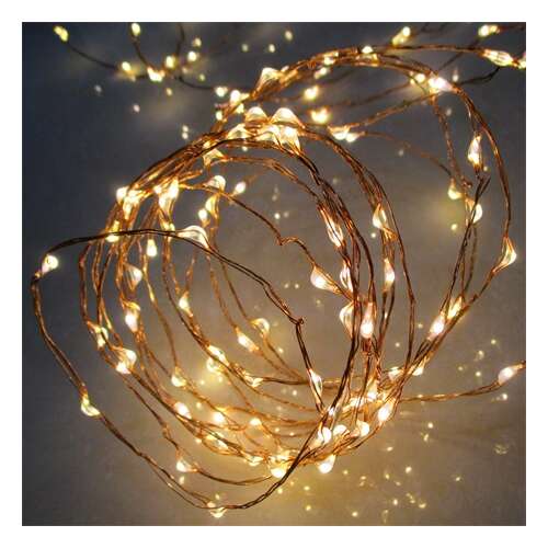 160 LED copper wire fairy lights, warm white, outdoor