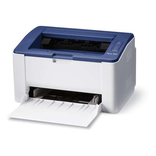 Xerox Phaser 3020V_BI A4 laser printer, white and blue, with paper tray