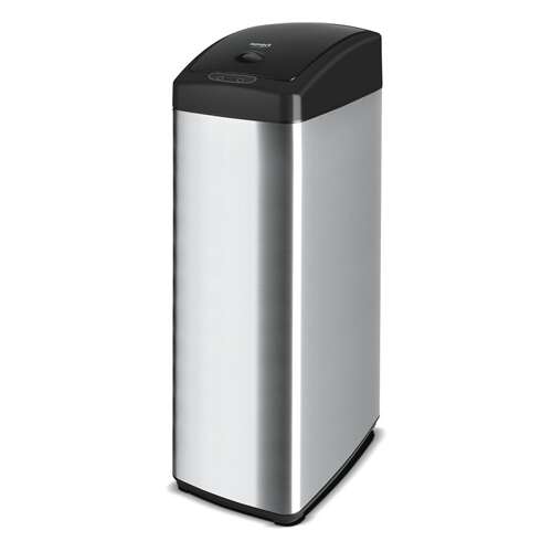 Lamart 45L Touchless Trash Can, Stainless Steel with Black Lid