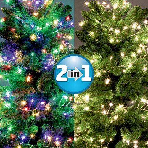 Micro LED Cluster String Light, 600 LEDs, 3+9m, multicolor, 8pr.