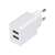 Weißer Dual-USB-Wandladegerät mit europäischem Stecker