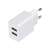 Weißer Dual-USB-Wandladegerät mit europäischem Stecker
