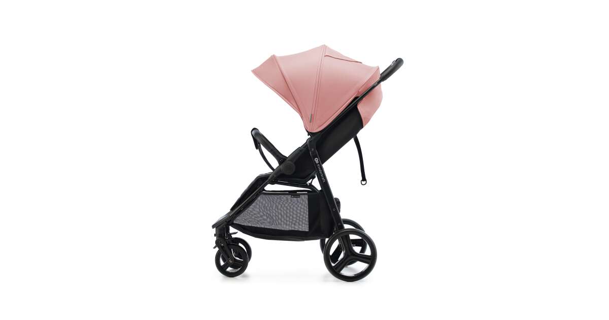 Kinderkraft Rine flat folding stroller with XXL canopy #pink-black 69439250