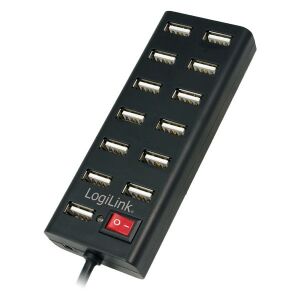 Hub USB 2.0 LogiLink cu 13 porturi și comutator On/Off - Hub-uri USB
