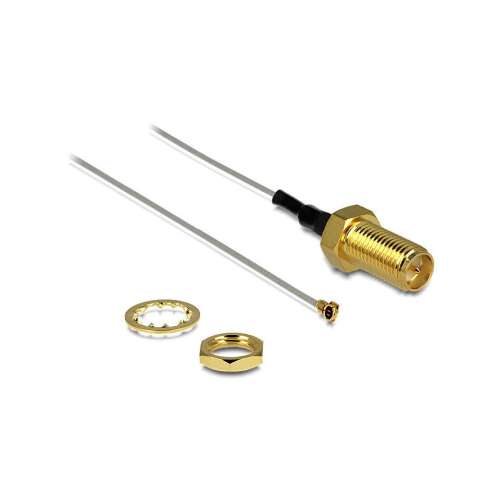 Delock antenna cable RP-SMA jack bulkhead to MHF IV/HSC MXHP32 compatible connector, 200 mm 0.81