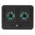 Trust Cyclone 16 inch laptop cooling pad, black, bottom view with fans and USB cable