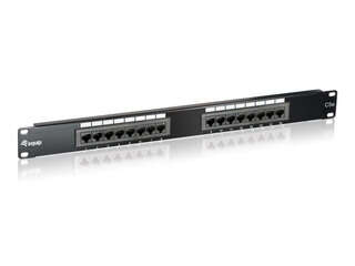 Equip 19" patch panel 16 portos 1U cat.5E fekete