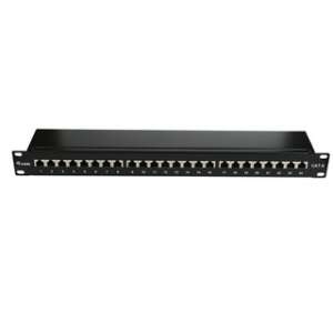 Equip 19 inch 16 port shielded Cat.6 patch panel, black - Patch Panel