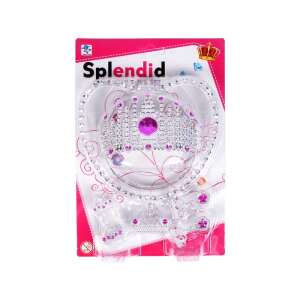 Splendid Princess Jewelry Set with Tiara, silver and pink, costume jewelry for girls - Costume for Kid