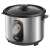 Sencor SRM 1000SS rice cooker, stainless steel and black, angled view