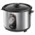 Sencor SRM 1000SS rice cooker, stainless steel and black, angled view
