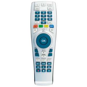 Home URC 22 universal remote control, silver and blue, front view - Home by Somogyi