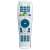 Home URC 22 universal remote control, silver and blue, front view