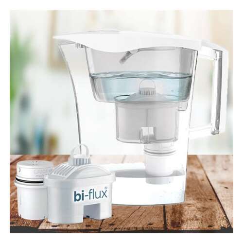 Cântar de apă cu filtru Laica Predator cu cartuș filtrant bi-flux, alb