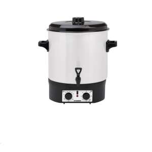 Hyundai 27L Electric Preserving Pot, white enamel finish, with a tap, timer and thermostat - Electric Cookware