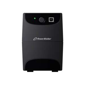 PowerWalker VI 650 SE UPS elülső nézet bekapcsoló gombbal, USB porttal és PowerWalker logóval - Power Walker