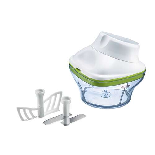 Westmark sjeckalica za luk s izmjenjivim oštricama, bijela i zelena, kapacitet 250 ml