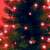 Close-up of red LED string lights on a Christmas tree
