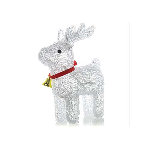 Retlux LED reindeer acrylic Christmas decoration with 20 lights, cold white, timer function, 23x7x19cm