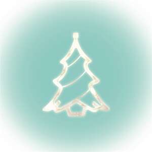 Home KID 412 Weihnachtsbaum-Fensterdekoration, 8 LEDs, selbstklebender Batteriehalter