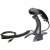 Scanner de coduri de bare Honeywell 1200G cu stand, conexiune USB și serială, cablu spiralat