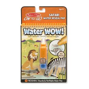 Melissa & Doug Water Wow! Szafari - Újrafelhasználható, vízzel színezhető kifestőkönyv újratölthető tollal. Maszatmentes színezés gyerekeknek. - Melissa & Doug