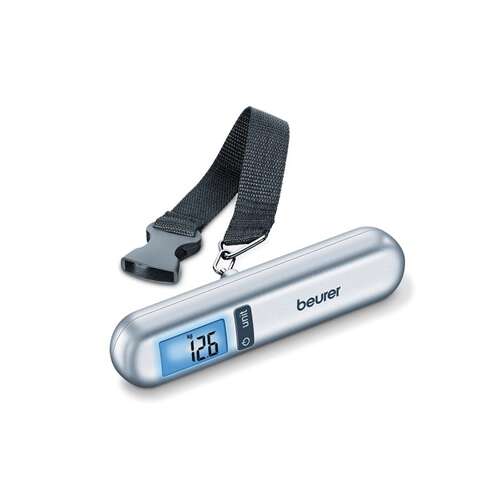 Beurer LS 06 luggage scale, digital, silver, with strap, for weighing suitcases, bags, and other items