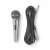 Nedis wired microphone MPWD45GY, silver, with cable and connector, for singing, recording, and presentations