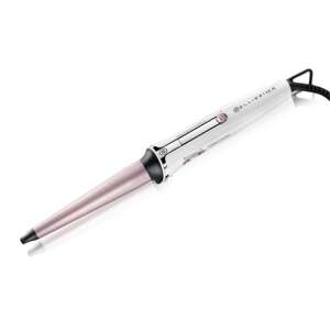 Imetec Bellissima Kúpvas 11424, white and pink hair curling iron, 25mm to 18mm conical barrel, ceramic coating, electronic temperature control - Hair curler