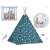 Nukido blaues Stern-Tipi-Spielzelt mit Lichtern und Kissen, aus Baumwolle