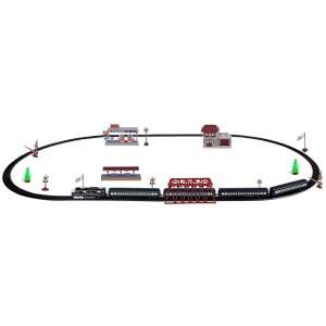 Set de tren model Train Orbit cu locomotivă cu abur, șine, pod, stație și alte accesorii - Tren, element feroviar, autostradă