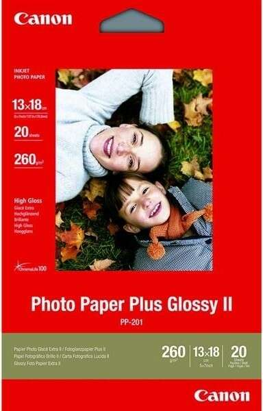 Papier, Canon Plus Glossy II PP-201, 13 x 18 cm, 20 listov