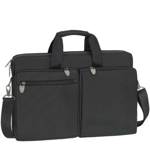 RivaCase 8550 Tiergarten 17,3 Zoll schwarze Laptoptasche Vorderansicht
