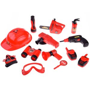 Kompletny zestaw do zabawy w strażaka: Hełm, narzędzia i akcesoria - Ramiz Kostium dla dzieci