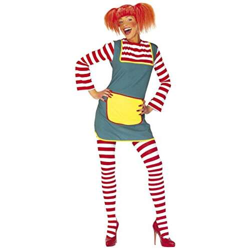 Clown Kostüm - Gestreiftes Kleid und Strumpfhose - XS 80420351