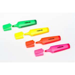 Nebulo Neon-Markierstift-Set, 4 Stück, 2-5 mm Strichstärke, grün, gelb, orange, rosa - Textmarker