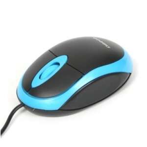 Omega OM06VBL Black and Blue Wired Optical Mouse - Electronic